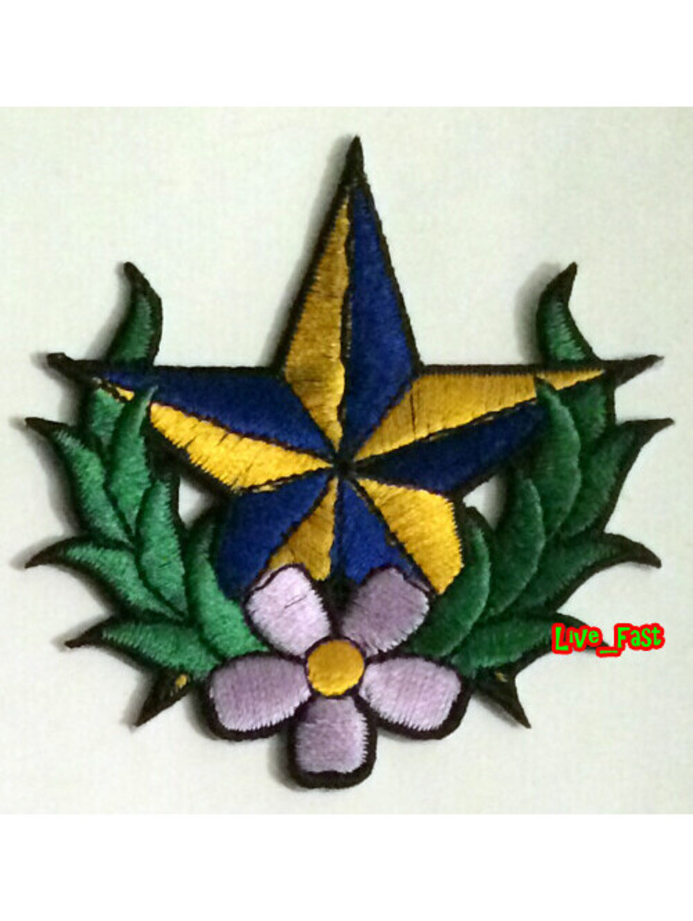 NAUTICAL STAR PATCH IRON ON retro vintage tattoo flash rockabilly psychobilly